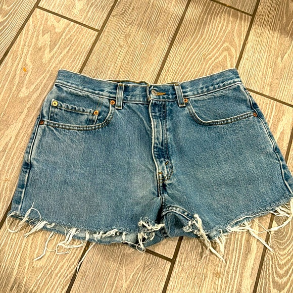 Vintage Levis Cutoff High Rise Denim Shorts - Picture 1 of 7